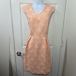 Sandra Darren Peach Brocade Dress-Size 10